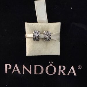 New Pandora Set of Silver Swirl Clip Beads